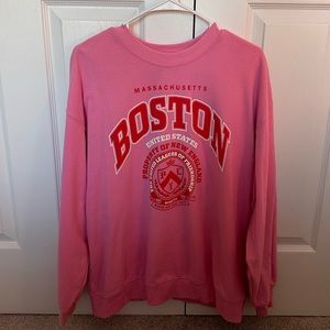 H&M hot pink boston crewneck